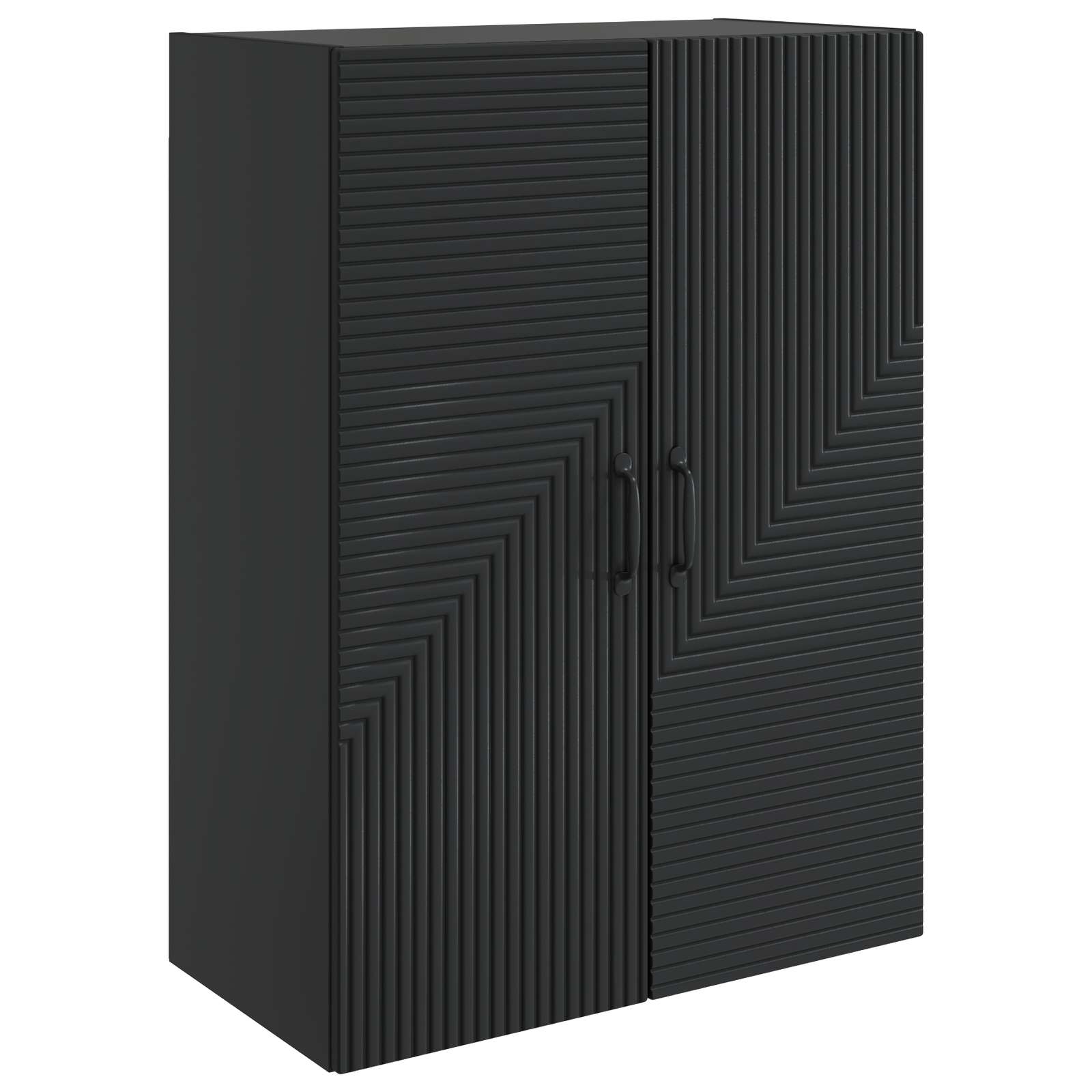 vidaXL Wall-Mounted Cabinet Black 66 x 34.5 x 90 cm Engineered Wood 2