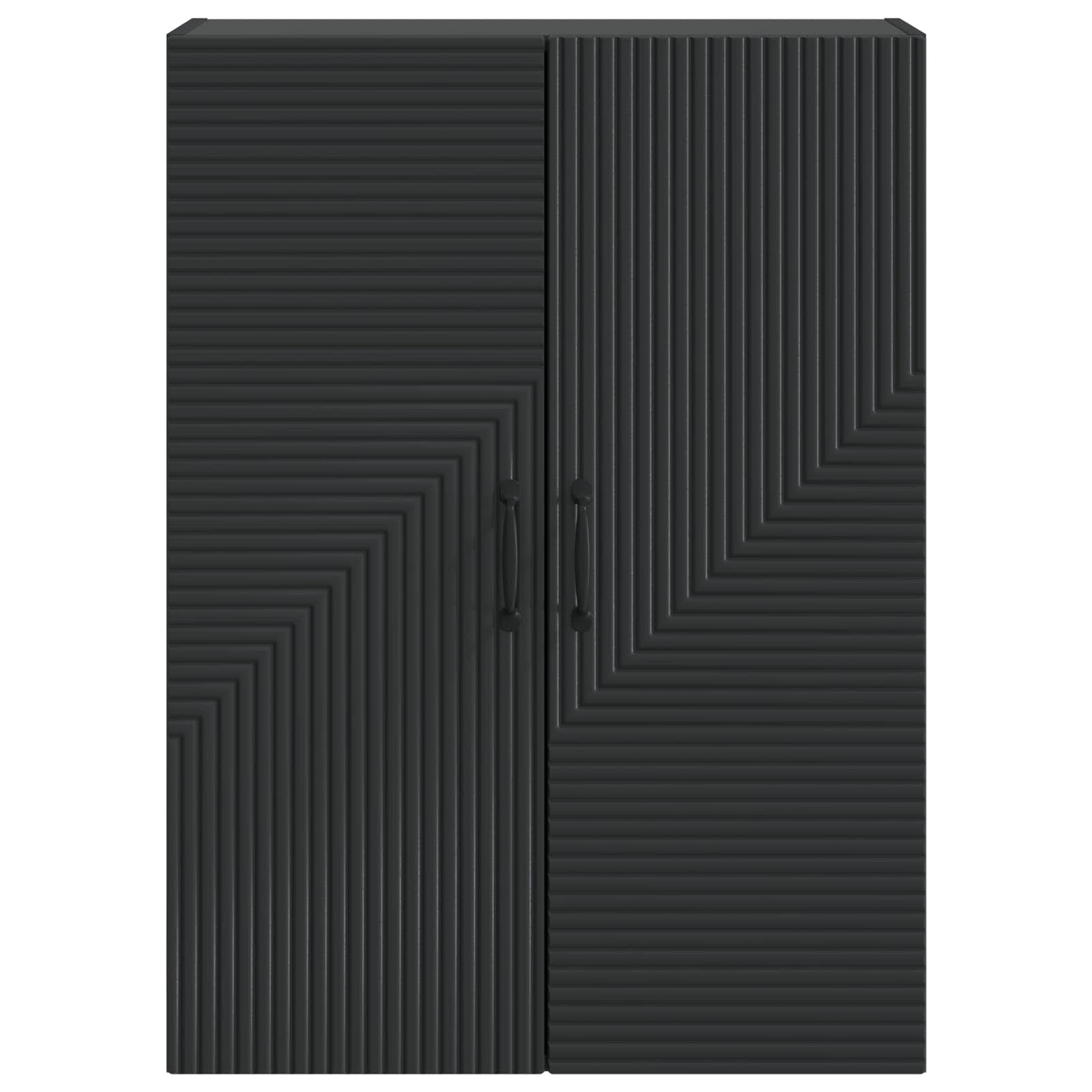 vidaXL Wall-Mounted Cabinet Black 66 x 34.5 x 90 cm Engineered Wood 4