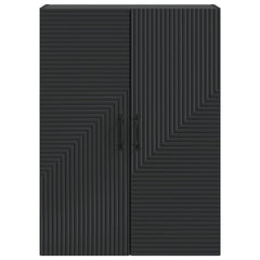 vidaXL Wall-Mounted Cabinet Black 66 x 34.5 x 90 cm Engineered Wood 4
