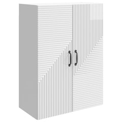vidaXL Wall-Mounted Cabinet High Gloss White 66 x 34.5 x 90 cm 2
