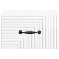 vidaXL Wall-Mounted Bedside Cabinet High Gloss White 34.5 x 33 x 20 cm 5