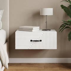 vidaXL Wall-Mounted Bedside Cabinet White 49 x 34.5 x 20 cm 1