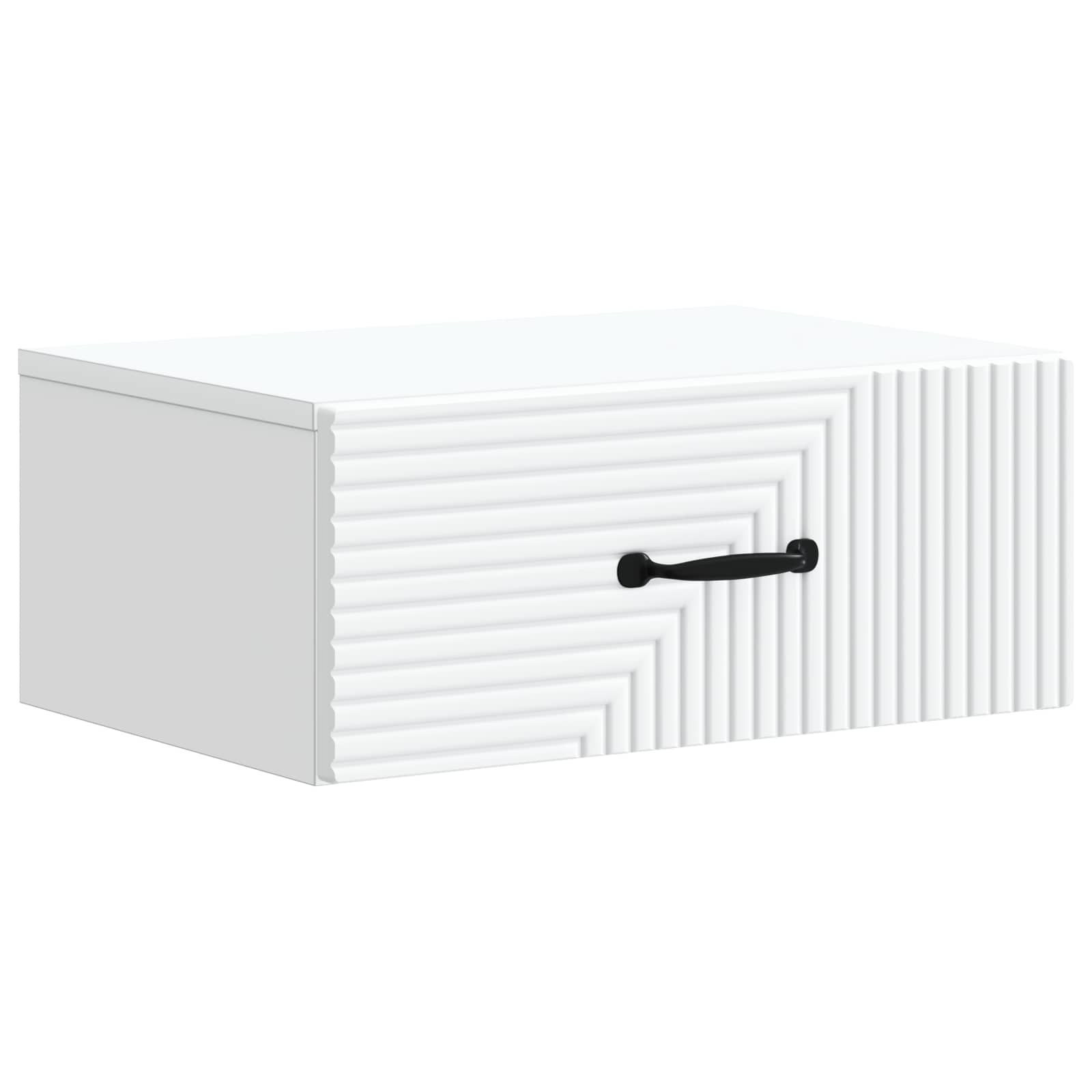 vidaXL Wall-Mounted Bedside Cabinet White 49 x 34.5 x 20 cm 2