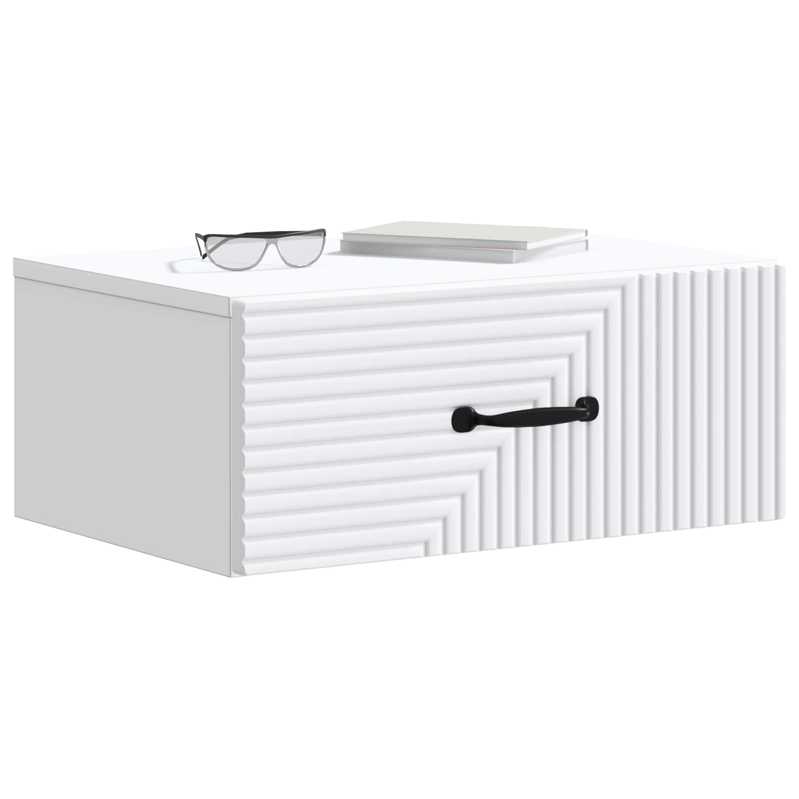 vidaXL Wall-Mounted Bedside Cabinet White 49 x 34.5 x 20 cm 3
