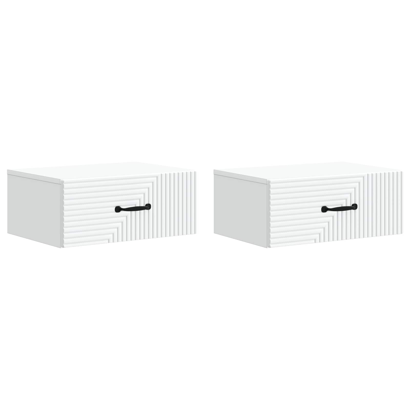 vidaXL Wall-Mounted Bedside Cabinet 2 pcs White 49 x 34.5 x 20 cm 2