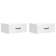 vidaXL Wall-Mounted Bedside Cabinet 2 pcs White 49 x 34.5 x 20 cm 2