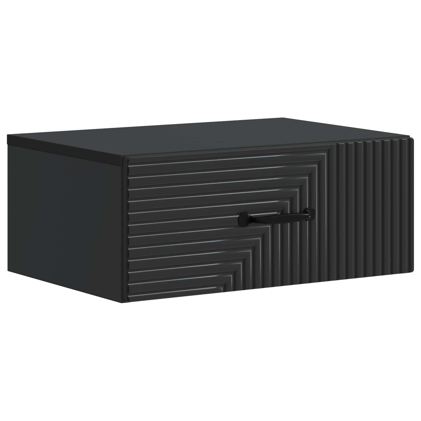 vidaXL Wall-Mounted Bedside Cabinet Black 49 x 34.5 x 20 cm 2