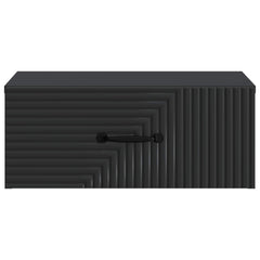 vidaXL Wall-Mounted Bedside Cabinet Black 49 x 34.5 x 20 cm 5