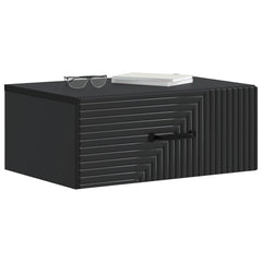 vidaXL Wall-Mounted Bedside Cabinet Black 49 x 34.5 x 20 cm 3