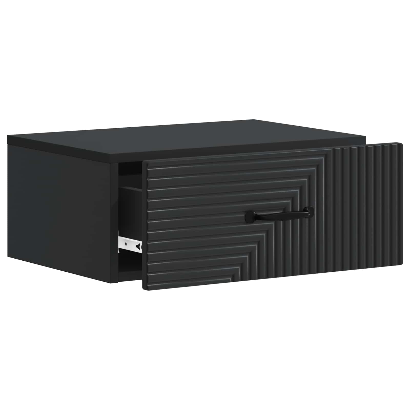 vidaXL Wall-Mounted Bedside Cabinet 2 pcs Black 49 x 34.5 x 20 cm 6