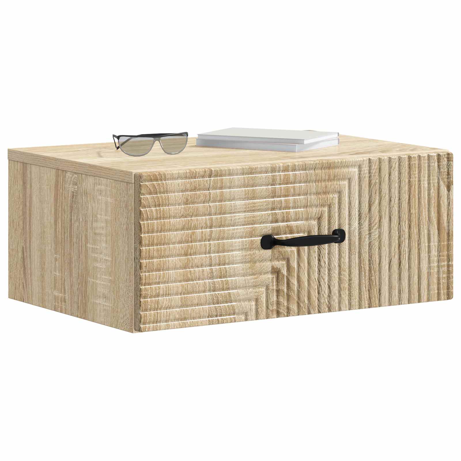 vidaXL Wall-Mounted Bedside Cabinet Sonoma Oak 49 x 34.5 x 20 cm 3
