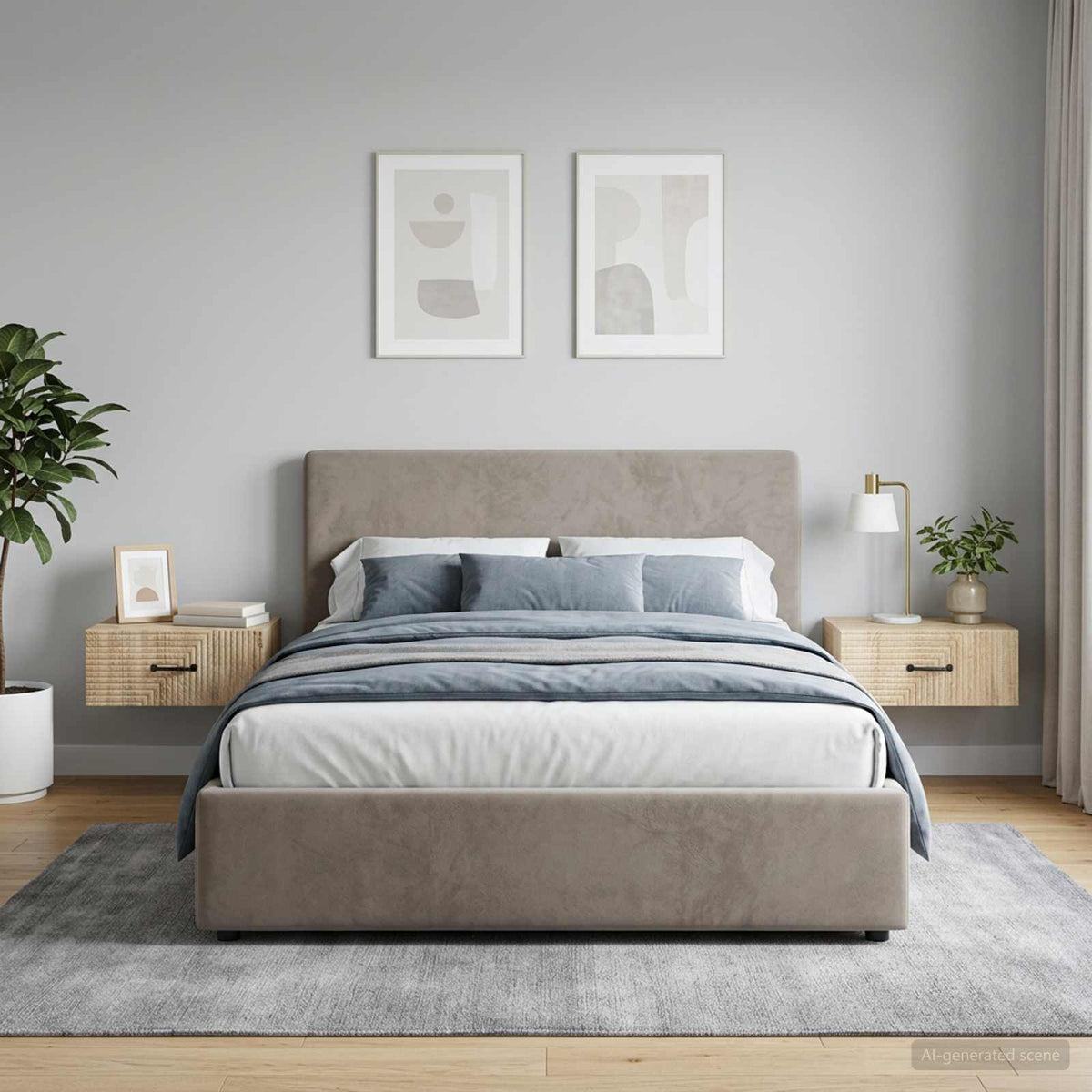 Wall-Mounted Bedside Cabinet in Sonoma Oak