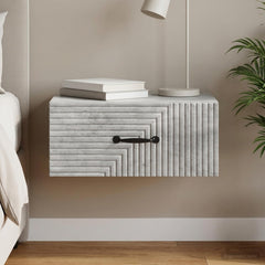 vidaXL Wall-Mounted Bedside Cabinet Concrete Grey 49 x 34.5 x 20 cm 1