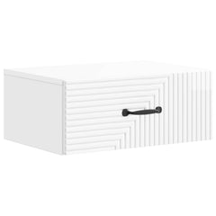 vidaXL Wall-Mounted Bedside Cabinet High Gloss White 49 x 34.5 x 20 cm 2