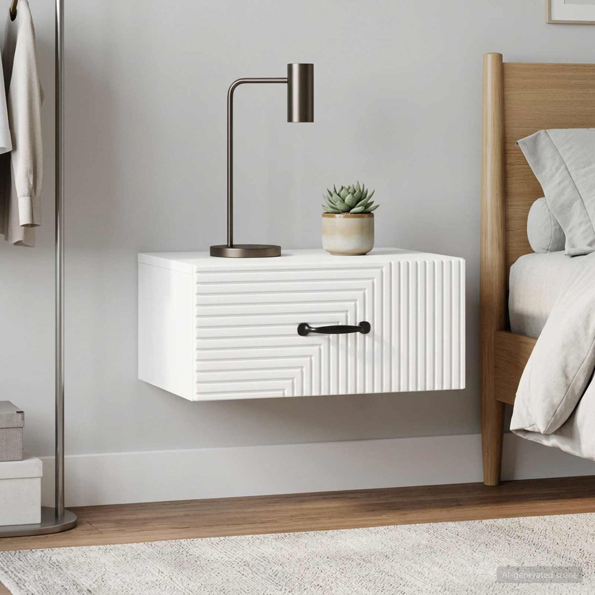 vidaXL Wall-Mounted Bedside Cabinet 49 x 34.5 x 20 cm