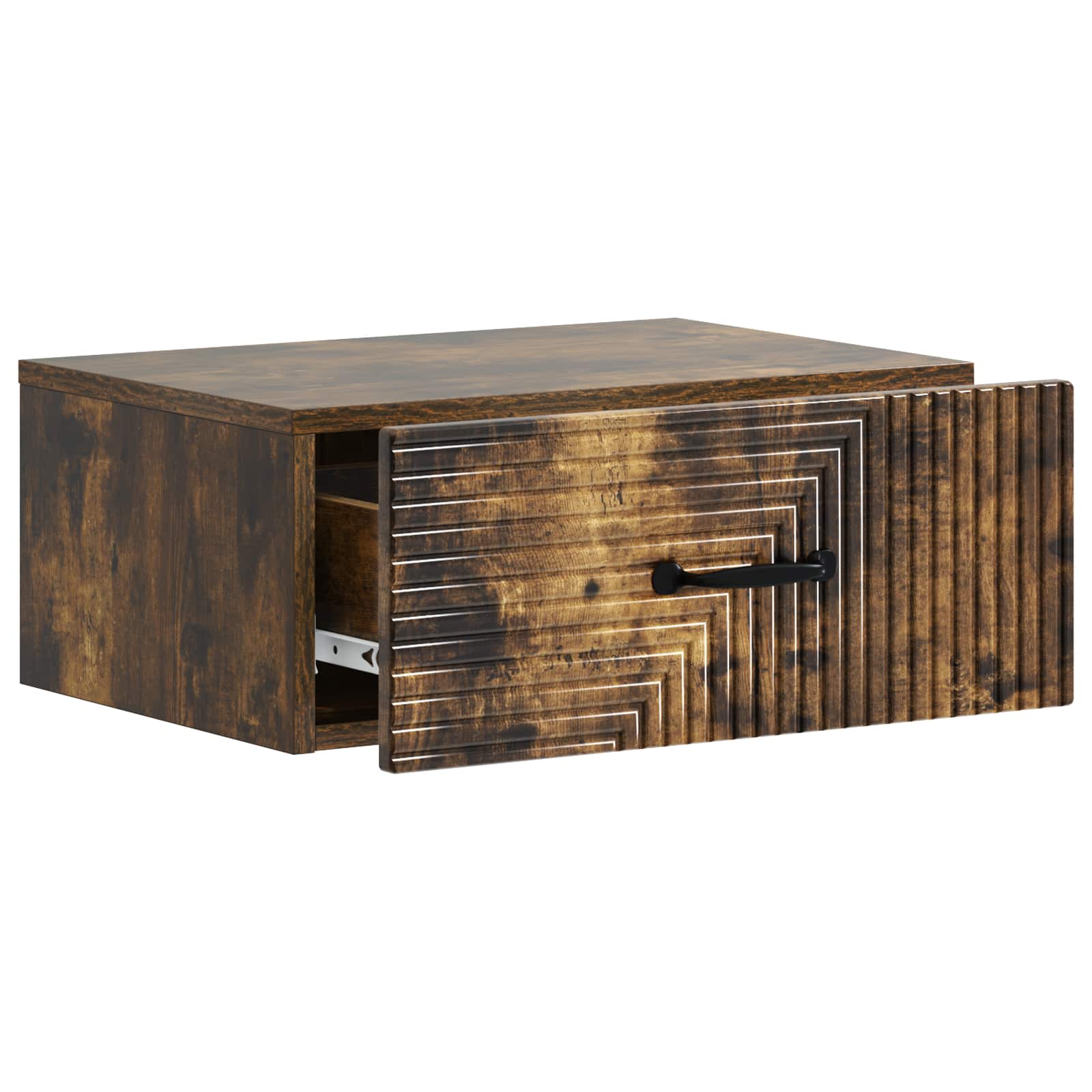 vidaXL Wall-Mounted Bedside Cabinet Smoked Oak 49 x 34.5 x 20 cm 4