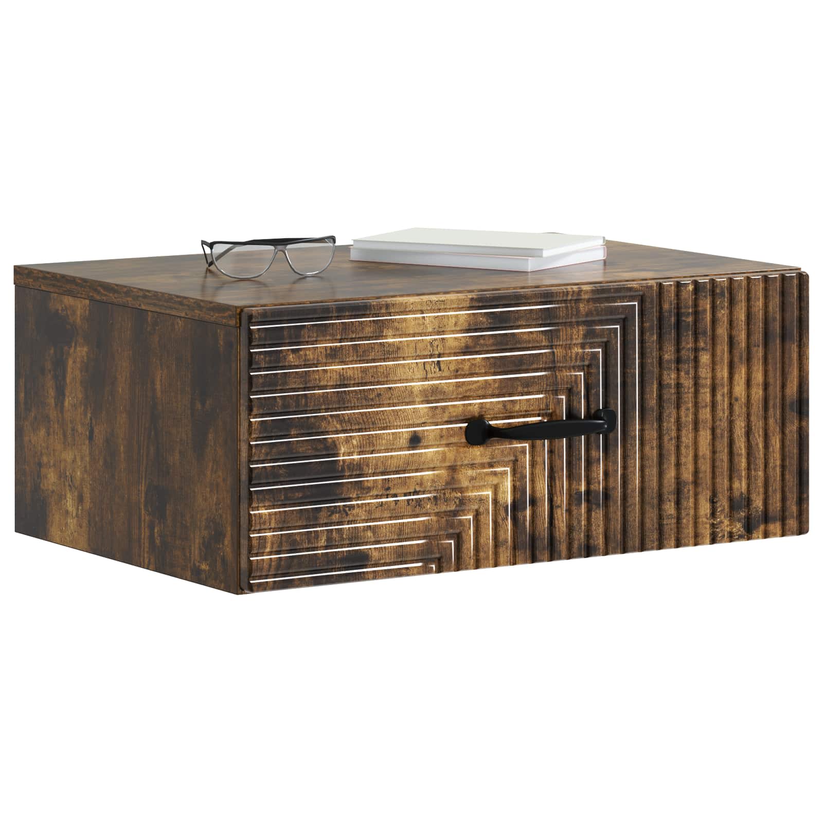 vidaXL Wall-Mounted Bedside Cabinet 2 pcs Smoked Oak 49 x 34.5 x 20 cm 3