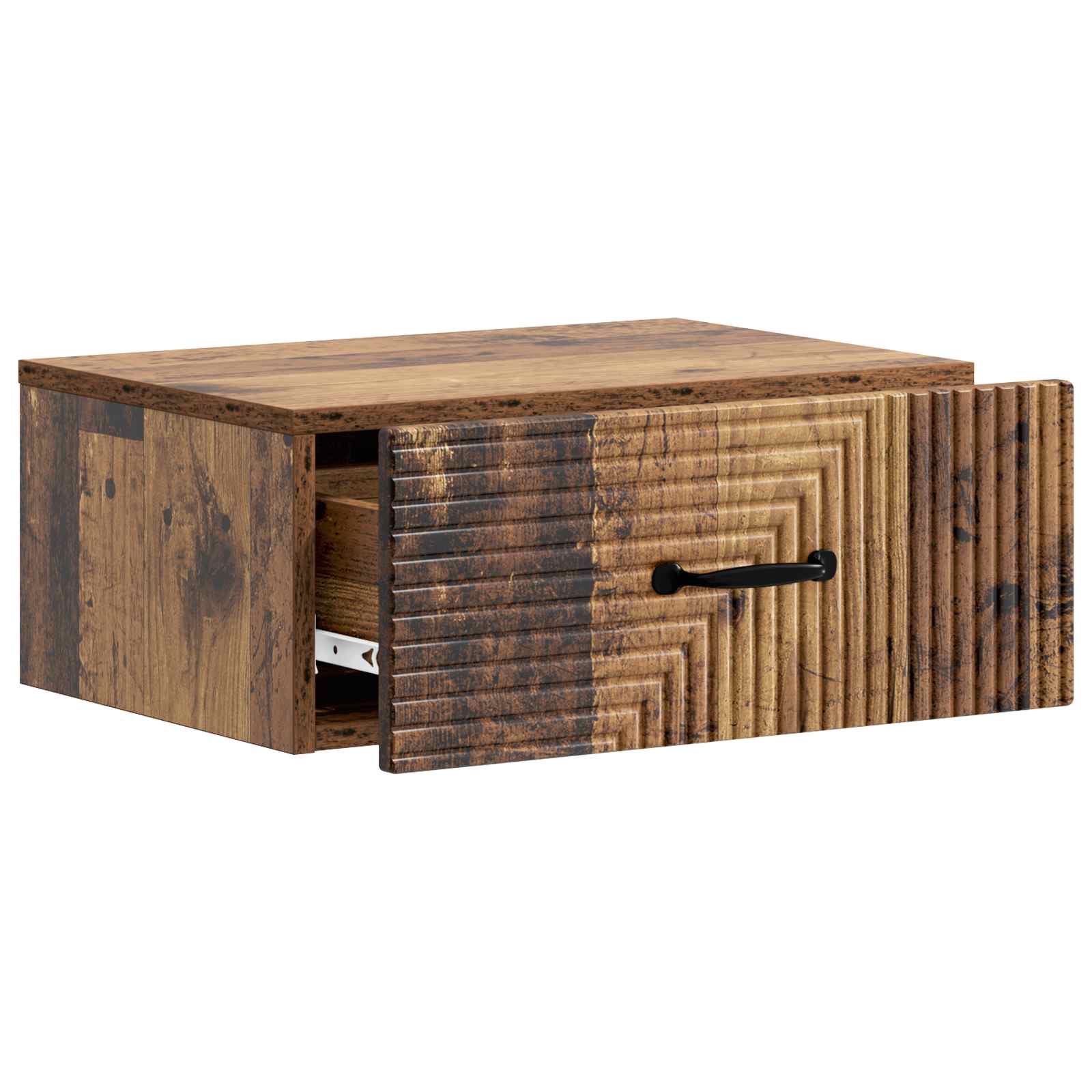 vidaXL Wall-Mounted Bedside Cabinet Old Wood 49 x 34.5 x 20 cm 4