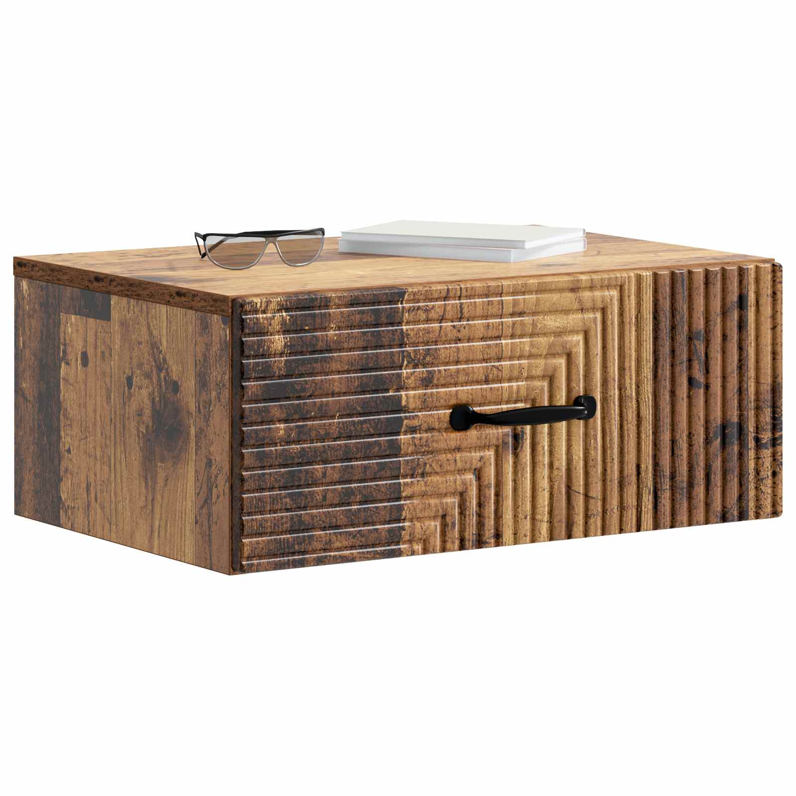 vidaXL Wall-Mounted Bedside Cabinet Old Wood 49 x 34.5 x 20 cm 3