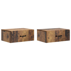 vidaXL Wall-Mounted Bedside Cabinet 2 pcs Old Wood 49 x 34.5 x 20 cm 2