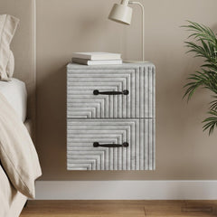 vidaXL Wall-Mounted Bedside Cabinet Concrete Grey 34.5 x 33 x 40 cm 1