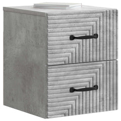 vidaXL Wall-Mounted Bedside Cabinet Concrete Grey 34.5 x 33 x 40 cm 3