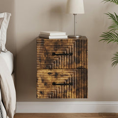 vidaXL Wall-Mounted Bedside Cabinet Smoked Oak 34.5 x 33 x 40 cm 1