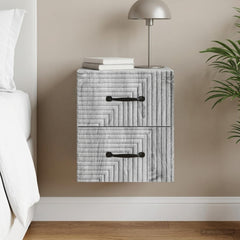 vidaXL Wall-Mounted Bedside Cabinet Grey Sonoma 34.5 x 33 x 40 cm 1