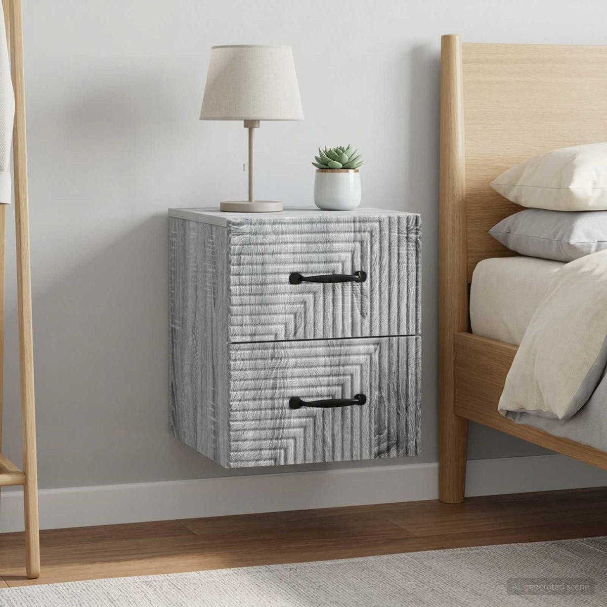 vidaXL Wall-Mounted Bedside Cabinet 34.5 x 33 x 40 cm