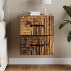 vidaXL Wall-Mounted Bedside Cabinet Old Wood 34.5 x 33 x 40 cm 1