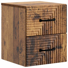 vidaXL Wall-Mounted Bedside Cabinet Old Wood 34.5 x 33 x 40 cm 2