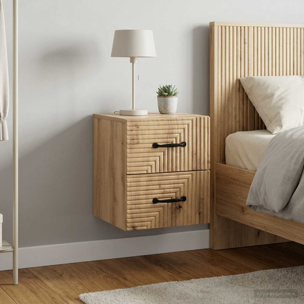 vidaXL Wall-Mounted Bedside Cabinet 34.5 x 33 x 40 cm