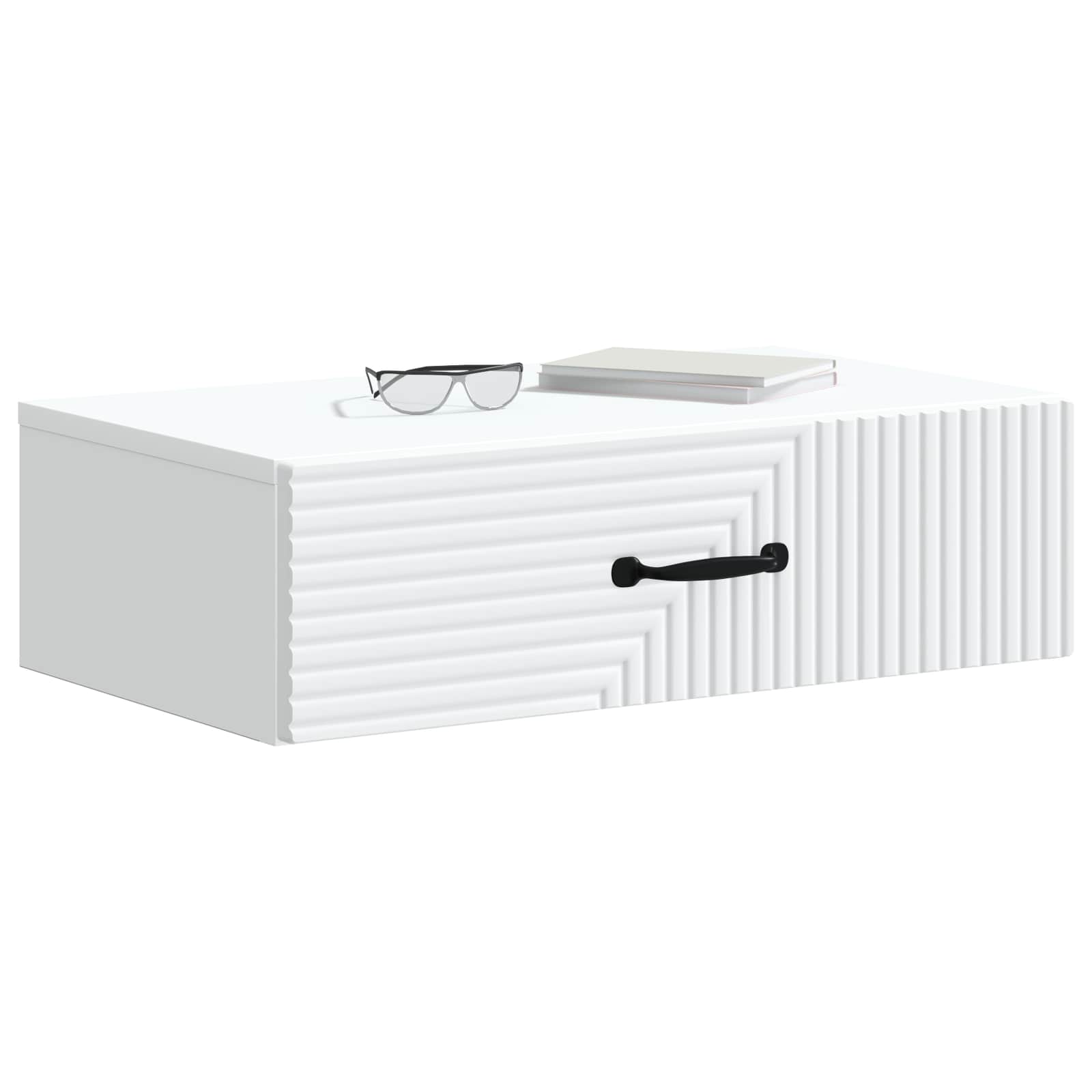 vidaXL Wall-Mounted Side Table White 59 x 34.5 x 17 cm Engineered Wood 3