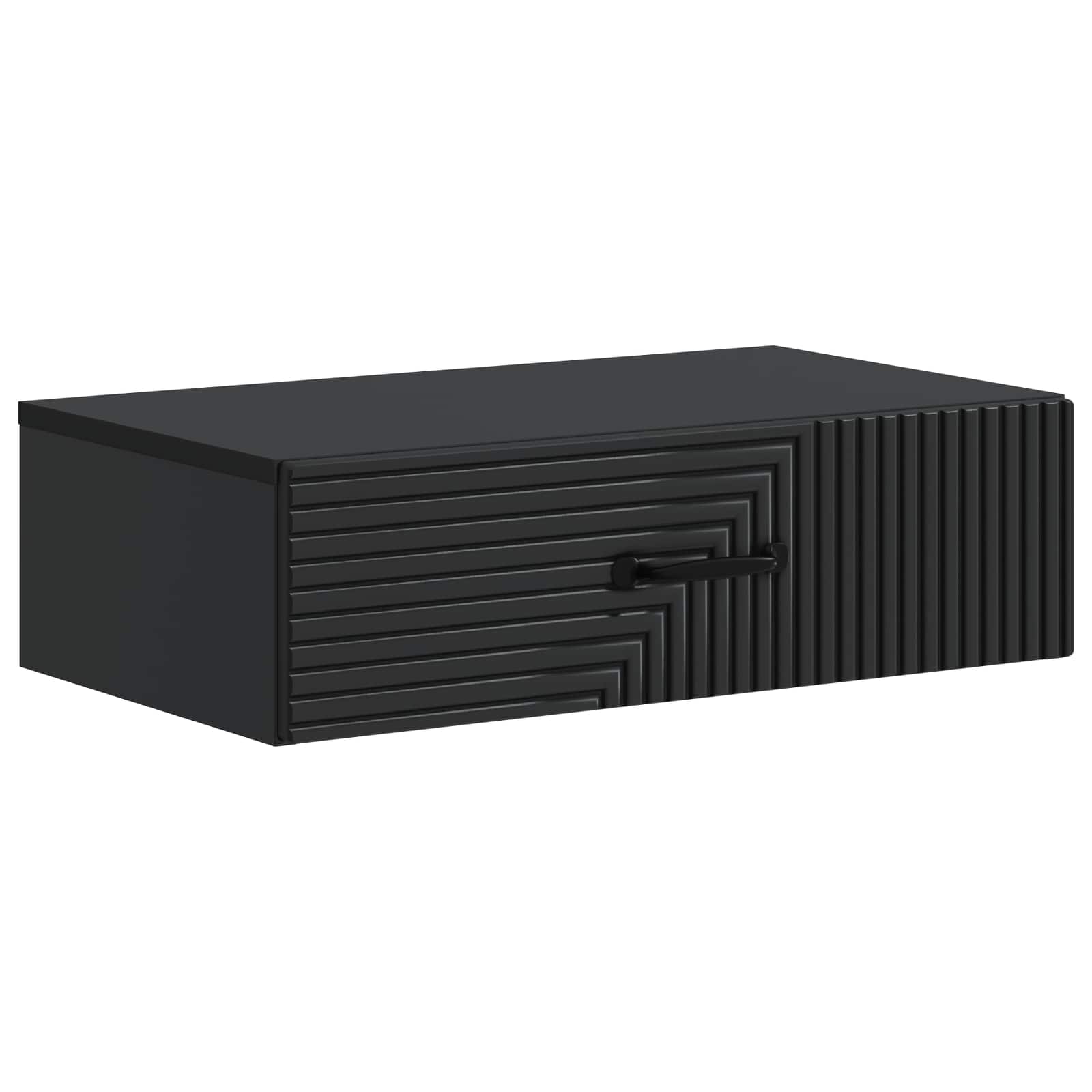 vidaXL Wall-Mounted Side Table 59 x 34.5 x 17 cm Engineered Wood Black 2