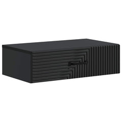 vidaXL Wall-Mounted Side Table 59 x 34.5 x 17 cm Engineered Wood Black 2