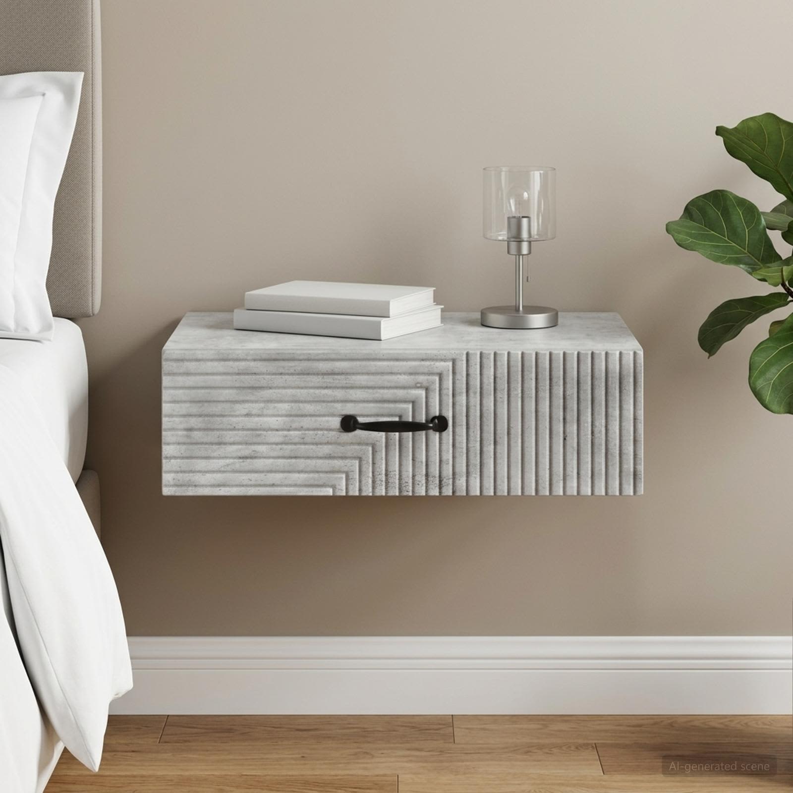 vidaXL Wall-Mounted Side Table 59 x 34.5 x 17 cm Engineered Wood 1