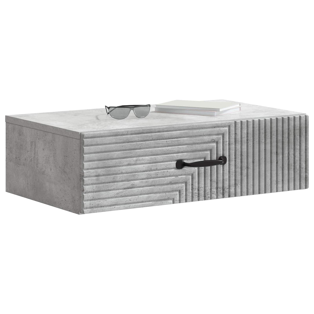 Wall-Mounted Side Table 59 x 34.5 x 17 cm Engineered Wood Concrete grey