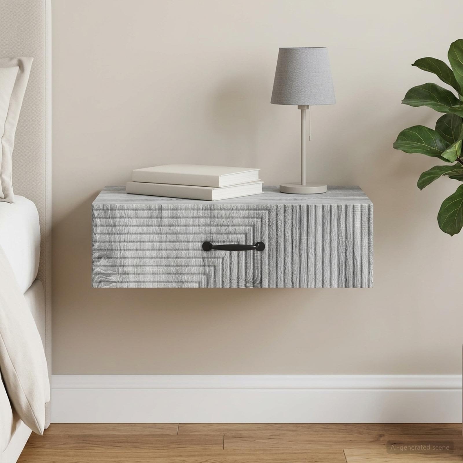 vidaXL Wall-Mounted Side Table 59 x 34.5 x 17 cm Engineered Wood 1