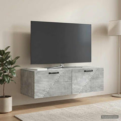 vidaXL Wall-Mounted TV Cabinet Concrete Grey 98 x 41 x 30 cm 1