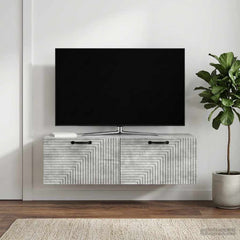 vidaXL Wall-Mounted TV Cabinet Concrete Grey 98 x 41 x 30 cm 4