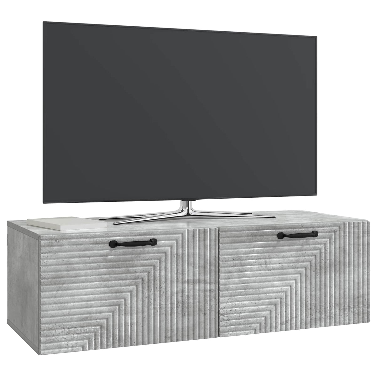 Wall-Mounted TV Cabinet 98 x 41 x 30 cm Drop 41 cm Width 98 cm Concrete grey