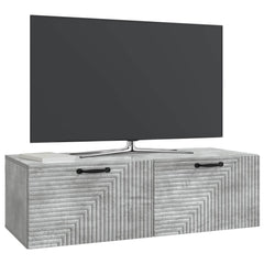 Wall-Mounted TV Cabinet 98 x 41 x 30 cm Drop 41 cm Width 98 cm Concrete grey