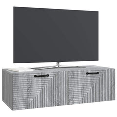 vidaXL Wall-Mounted TV Cabinet 98 x 41 x 30 cm Grey Sonoma 3
