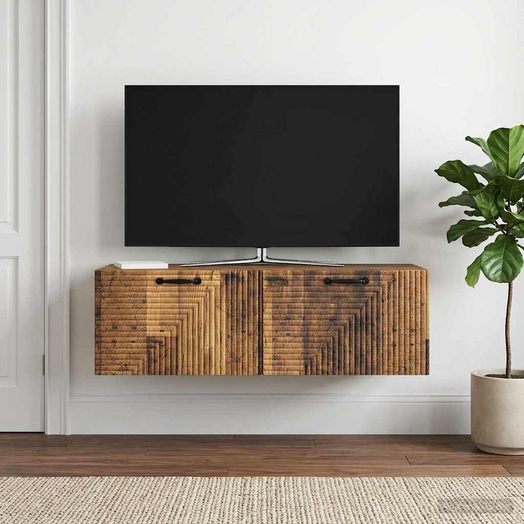 Wall-Mounted TV Cabinet 98 x 41 x 30 cm Drop 41 cm Width 98 cm Old wood