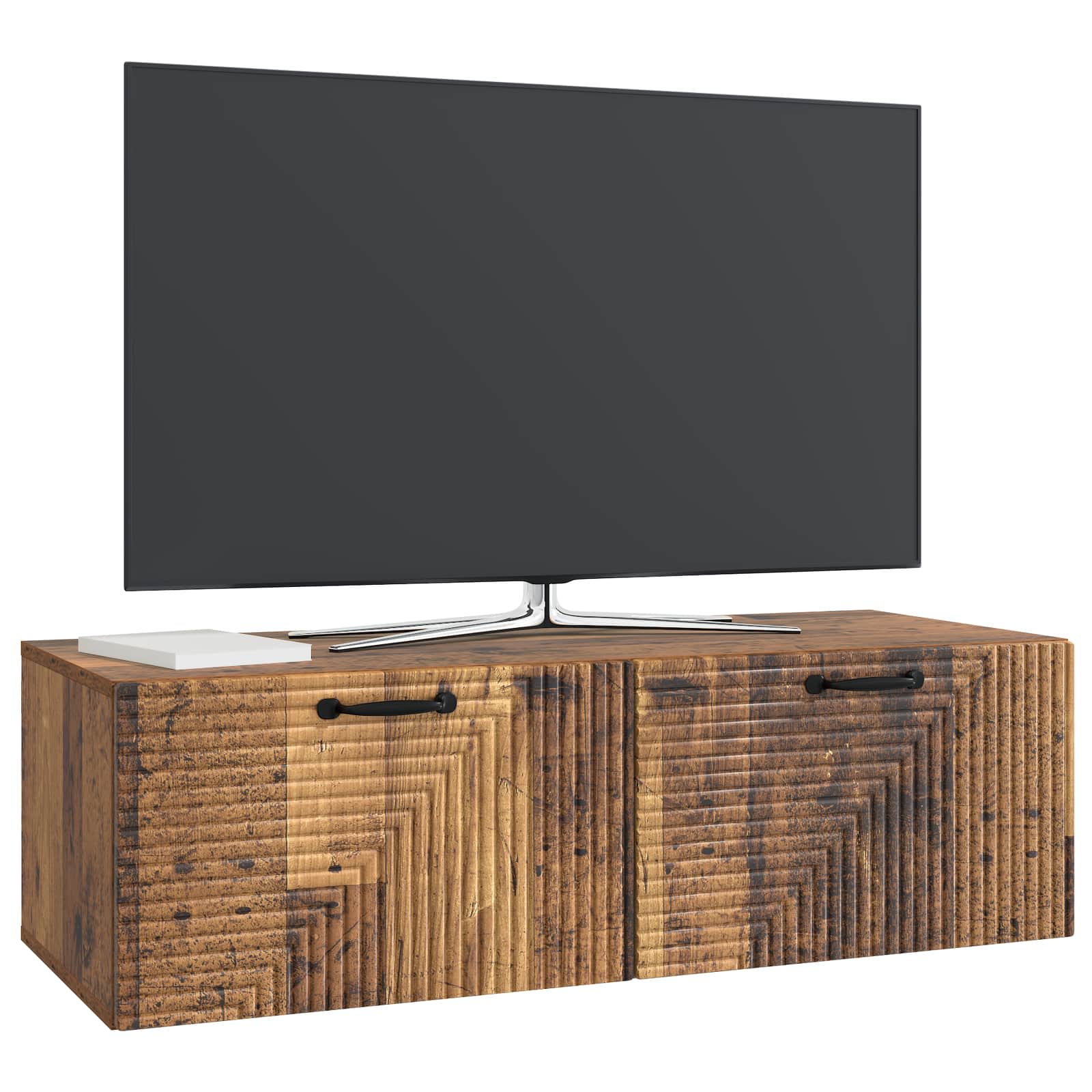 vidaXL Wall-Mounted TV Cabinet Wall-mounted Old Wood 98 x 41 x 30 cm 3