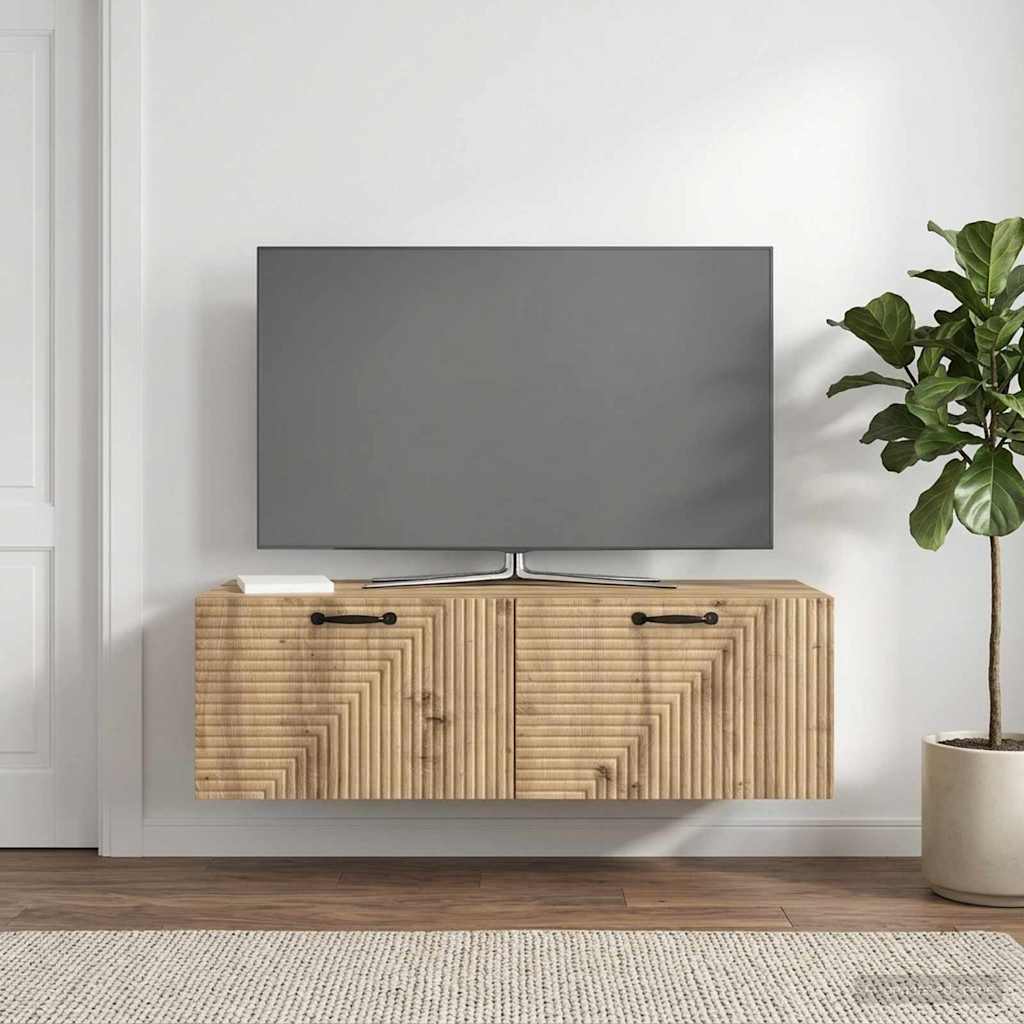 vidaXL Wall-Mounted TV Cabinet 98 x 41 x 30 cm Artisan Oak 1