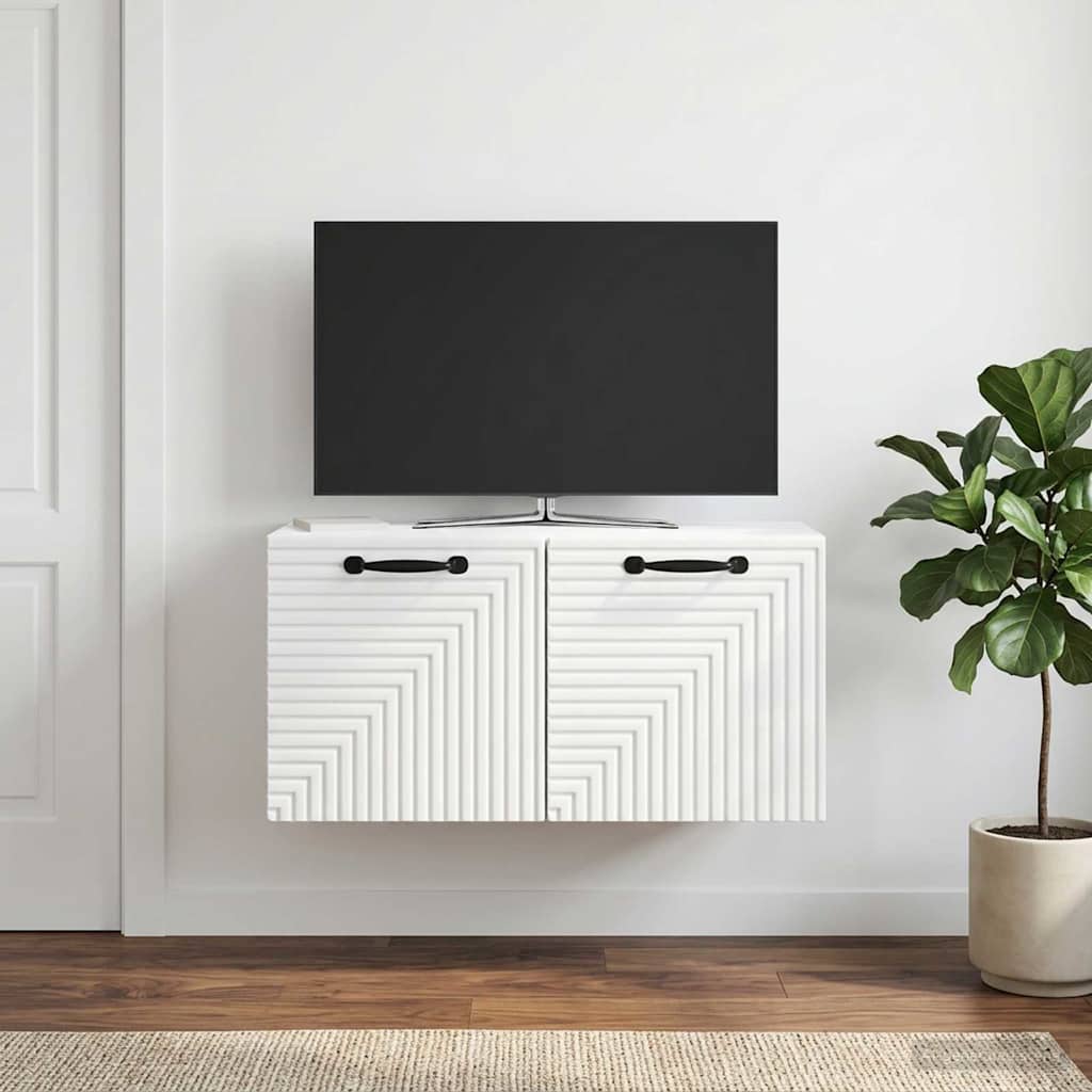 vidaXL Wall-Mounted TV Cabinet White 59.5 x 31 x 30 cm Engineered Wood 4