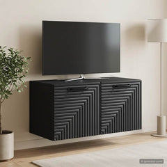 vidaXL Wall-Mounted TV Cabinet Black 59.5 x 31 x 30 cm Engineered Wood 4