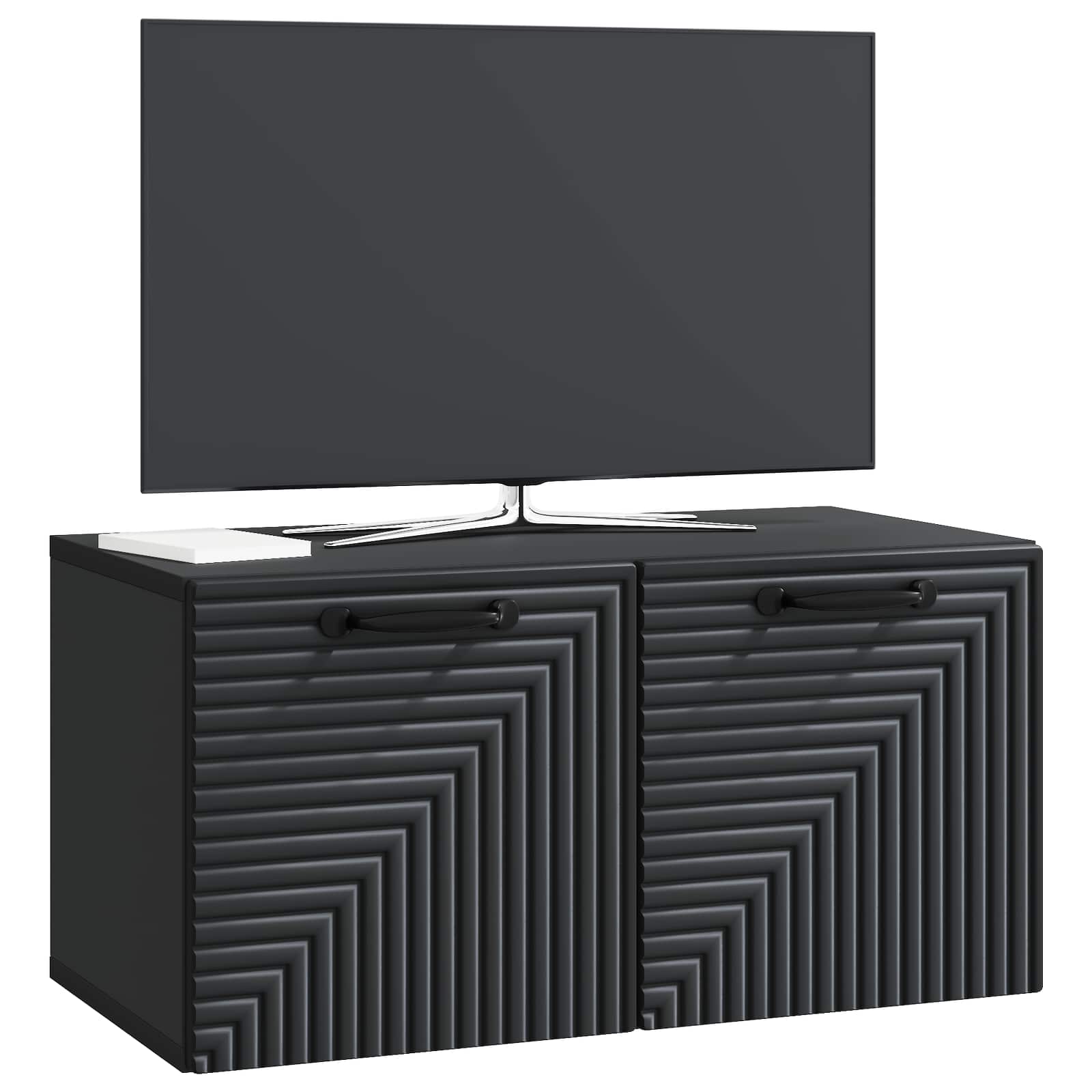 vidaXL Wall-Mounted TV Cabinet Black 59.5 x 31 x 30 cm Engineered Wood 3