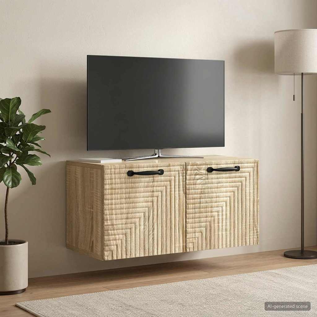 vidaXL Wall-Mounted TV Cabinet Sonoma Oak 59.5 x 31 x 30 cm 1